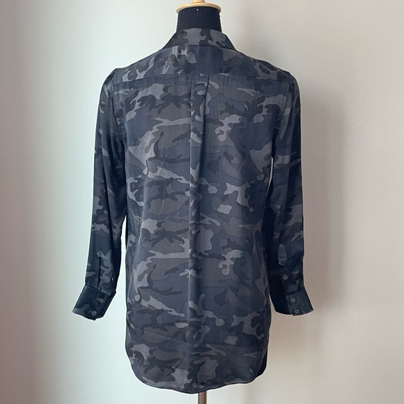 Equipment Camouflage Print Silk Blouse - Picture 2 of 14